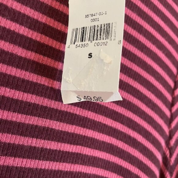 GAP Pink and Burgundy Striped T-Shirt Dress, Size Small. - Picture 4 of 5